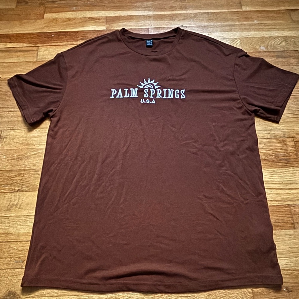SHEIN Brown Short Sleeve Tee Casual Essential